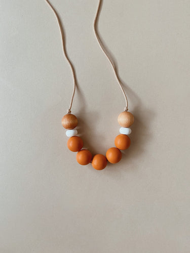 Clay Silicone + Wood Necklace