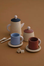 Load image into Gallery viewer, Wooden Tea Set Terra and Blue